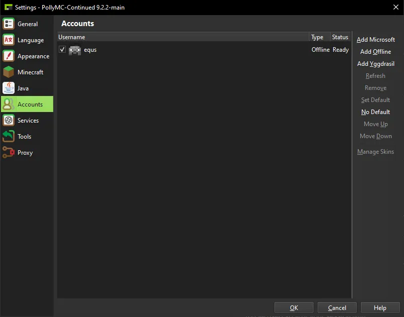 Offline account setup